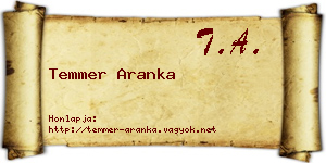 Temmer Aranka névjegykártya